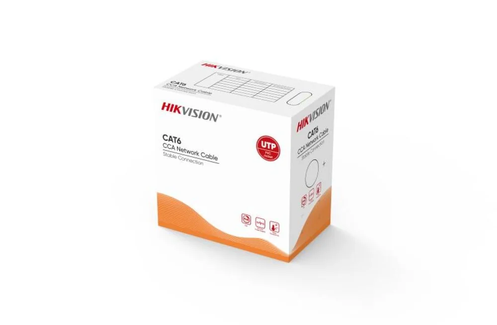 كابل شبكة Hikvision CAT6 CCA رول 305 متر – DS-1LN6U-W/CCA